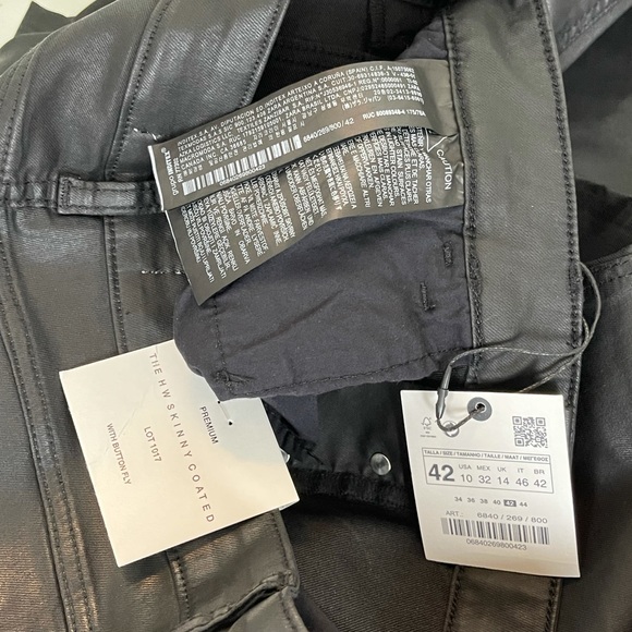 NWT Zara Premium “The HW Skinny Coated Black Jean - Picture 6 of 6